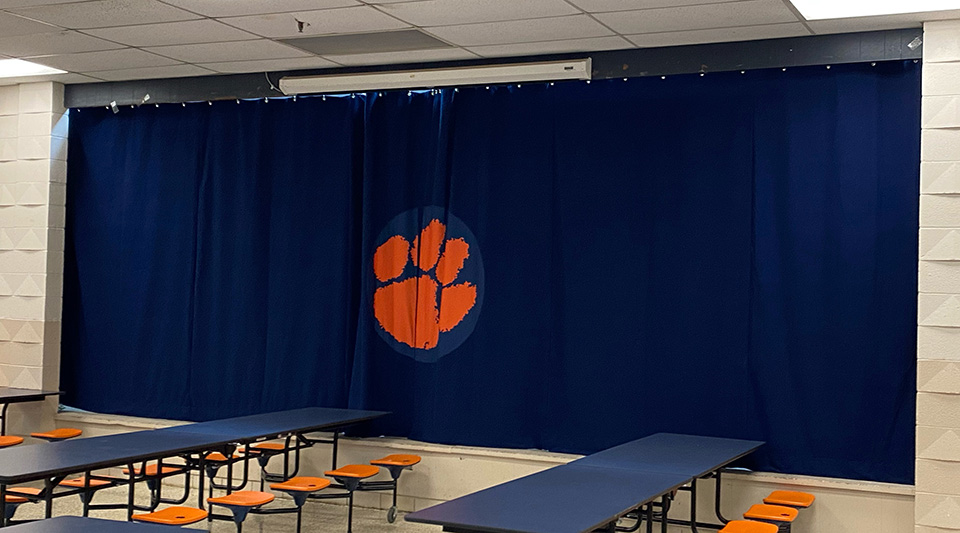 Stage Curtain with Dye Sub Printed Emblem